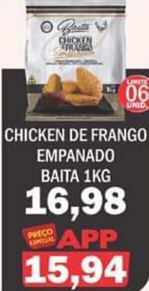 Supermercados Mendonça Chicken de Frango Empanado Baita 1kg oferta