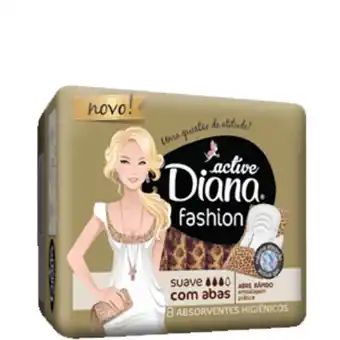 Absorvente diana fashion suave com abas com 8