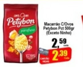 Higa's Supermercado Macarrao c/Ovos Petybon pct 500g oferta
