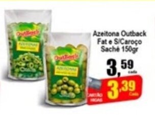 Azeitona Outback fat e s/Caroco Sache 150g