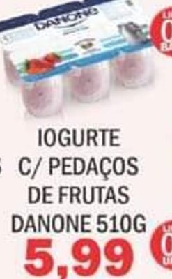 Supermercados Mendonça Iogurte c/ pedacos de frutas Danone 510g oferta