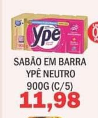 Supermercados Mendonça Sabao em Barra Ype Neutro 900g oferta