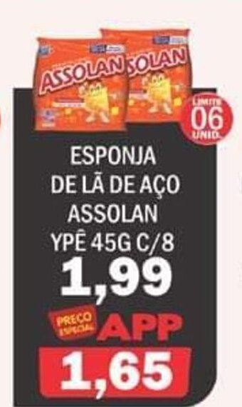 Esponja De La De Aco Assolan Ype 45g c/8