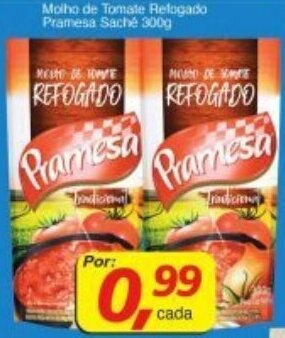 Supermercados Guanabara Molho de Tomate Refogado Pramesa sache 300g oferta