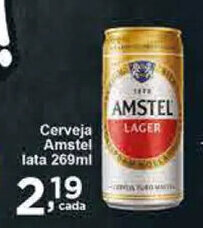 Rossi Supermercado Cerveja Amstel lata 269ml oferta