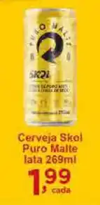 Rossi Supermercado Cerveja Skol puro malte lata 269ml oferta
