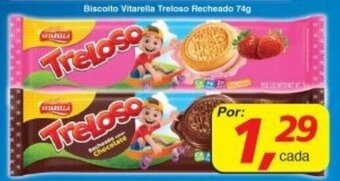 Supermercados Guanabara Biscoito Vitarella Treloso Recheado 74g oferta