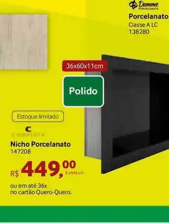 Quero Quero Nicho Porcelanato 147208 oferta