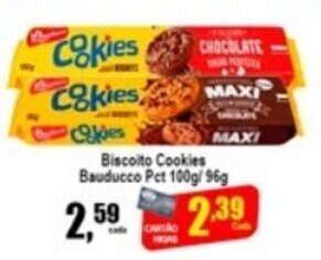Higa's Supermercado Biscoito Cookies Bauducco 96/100g oferta