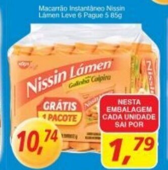 Supermercados Guanabara Macarrao instantaneo Nissin Lamen leve 6 pague 5 85g oferta