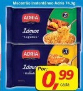 Supermercados Guanabara Macarrao Instantaneo Adria 74.3g oferta