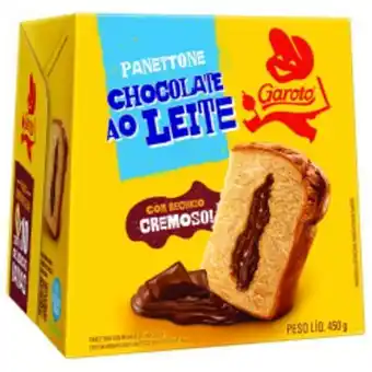 Asun Panettone garoto chocolate ao leite 450g oferta