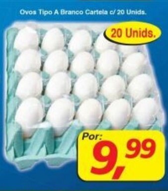 Supermercados Guanabara Ovos Tipo A Branco Cartela c/ 20 unids. oferta