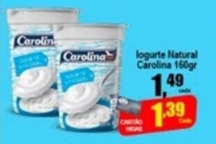 Higa's Supermercado Iogurte Natural Carolina 160g oferta