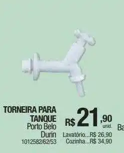 Torneira para tanque porto belo durin