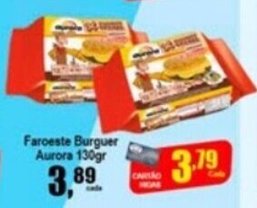 Higa's Supermercado Faroeste Burguer Aurora 130g oferta