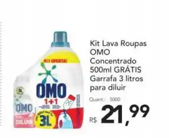 Supermercados Koch Kit Lava Roupas Omo Concentrado 500ml Grátis Garrafa 3 Litros Para Diluir oferta