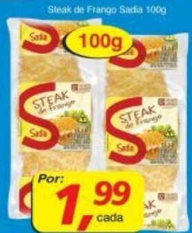 Supermercados Guanabara Steak de Frango Sadia 100g oferta