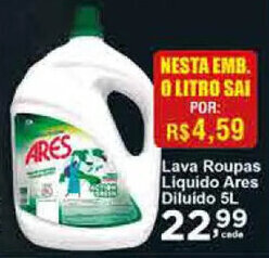Rossi Supermercado Lava roupas Liquido Ares Diluido 1L oferta