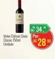 Mart Minas Vinho chileno chole classic 750ml oferta