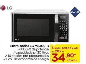 Carrefour Micro-ondas lg ms3091b oferta