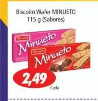 Alvorada Supermercados Biscoito wafer minueto sabores oferta