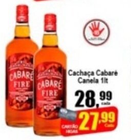 Higa's Supermercado Cachaca Cabare Canela 1L oferta