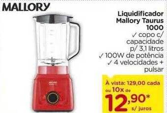 Liquidificador mallory taurus 1000