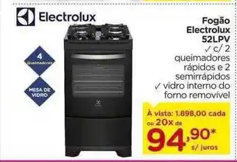 Carrefour Fogão electrolux 52lpv oferta