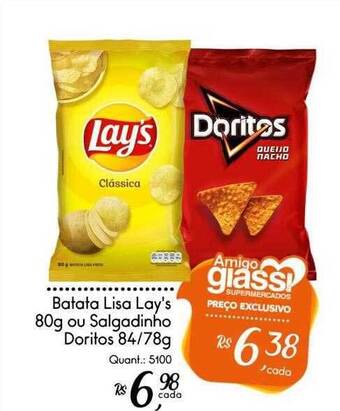 Giassi Supermercados Batata lisa lay's ou salgadinho doritos oferta