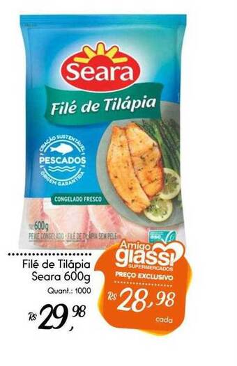 Giassi Supermercados Filé de tilápia seara oferta