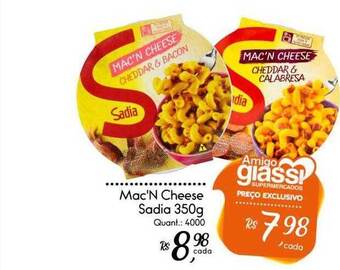 Giassi Supermercados Mac'n cheese sadia oferta