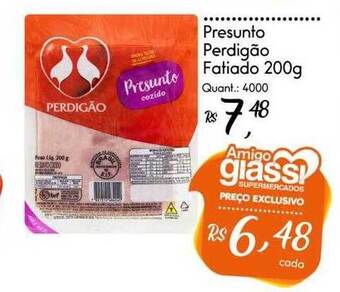 Giassi Supermercados Presunto perdigão fatiado oferta