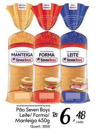 Giassi Supermercados Pão seven boys leite forma manteiga oferta