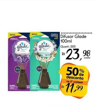 Difusor glade 50% de desconto na 2a unidade