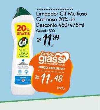Giassi Supermercados Limpador cif multiuso cremoso 20% de desconto oferta