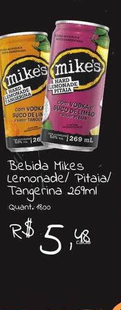 Giassi Supermercados Bebida mikes lemonade pitaia tangerina oferta