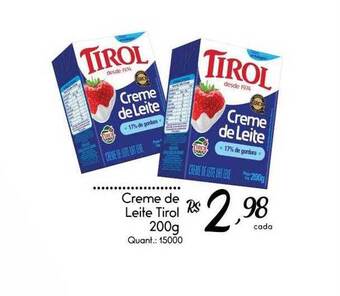 Giassi Supermercados Creme de leite tirol oferta