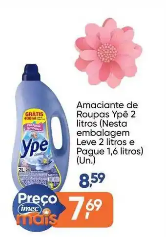 Imec Supermercados Amaciante de roupas ypê nesta embalagem oferta
