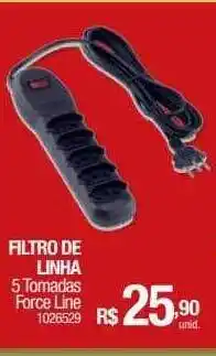 Milium Filtro de linha 5 tomadas force line oferta