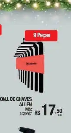 Milium Conj. de chaves allen mtx oferta