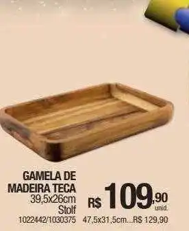 Milium Gamela de madeira teca stolf oferta