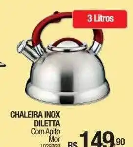 Milium Chaleira inox diletta com apito mor oferta