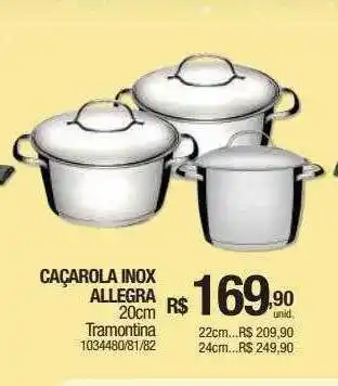 Caçarola inox allegra 20cm tramontina