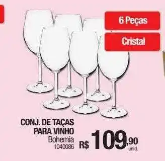 Milium Conj. de taças para vinho bohemia oferta