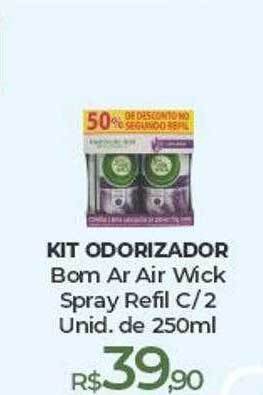 Kit odorizador bom ar air wick spray refil