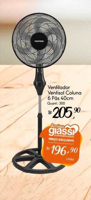 Giassi Supermercados Ventilador ventisol coluna 6 pás 40cm oferta