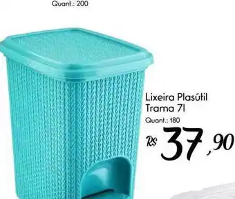Lixeira plasútil trama 7l