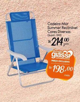 Cadeira mor summer reclinavel cores diversas