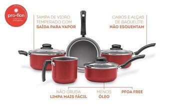 Zema Conjunto de panelas brinox 5 peças ruby oferta